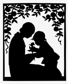 Mother And Child Silhouette Clip Arts - Grandma And Granddaughter Silhouette, HD Png Download, Free Download