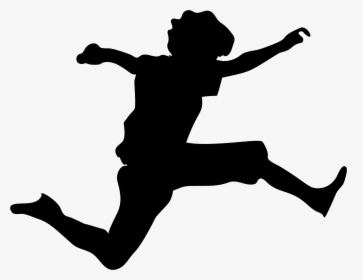 Jumping Vector Graphics Jumping Silhouette Clipart- - Boy Running Silhouette Clipart, HD Png Download, Free Download