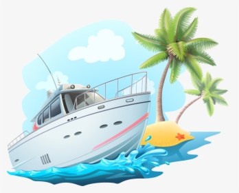 And Great Sailboat Material Yacht Coconut Vector Clipart - Background Tours And Travels, HD Png Download, Free Download