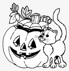Halloween Cat Coloring Pages, HD Png Download, Free Download