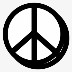 Peace Sign Black White Line Art Christmas Xmas Peace - Dark Blue Peace Sign, HD Png Download, Free Download