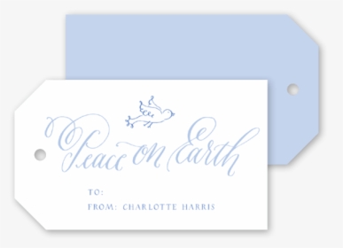 Peace On Earth Bird Gift Tags - Calligraphy, HD Png Download, Free Download