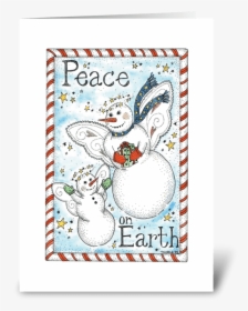 Snow Angels Peace On Earth Greeting Card - Cartoon, HD Png Download, Free Download