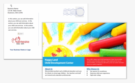 Child Care Business Cards, Child Care Folders, Child - Drawing Crayons, HD Png Download, Free Download