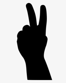 Free Earth Clipart - Peace Sign Fingers Silhouette, HD Png Download, Free Download