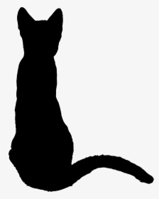 File - Kitten 1370737 - Svg - Black Cat Sitting Back - Back Of Cat Silhouette, HD Png Download, Free Download