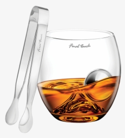 On The Rocks Glass With Steel Ball Set - Old Fashioned Glass, HD Png Download, Free Download