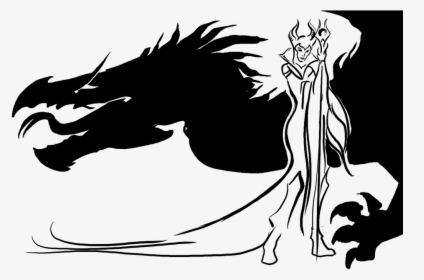 Drawing, Evil, Queen, Dragon, Fairy, Sleeping, Beauty - Sorceress Clipart Black And White, HD Png Download, Free Download