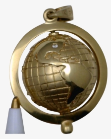 14k Yellow Gold Globe Charm/pendant - Globe, HD Png Download, Free Download