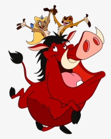 Timon And Tatiana Sitting On Pumbaa"s Back - Timon And Pumbaa Png, Transparent Png, Free Download