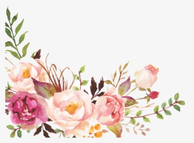 Floral Para Baixar Rosa - Watercolor Flowers Border Png, Transparent Png, Free Download