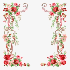 Clip Art Molduras Com Flores - Floral Border Design Transparent, HD Png Download, Free Download