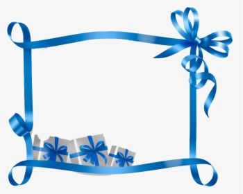 Clip Art Blue Ribbon Border - Christmas Gift Tag Template Clipart, HD Png Download, Free Download