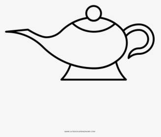 Genie Lamp Coloring Page - Aladdin Genie Coloring Pages, HD Png Download, Free Download