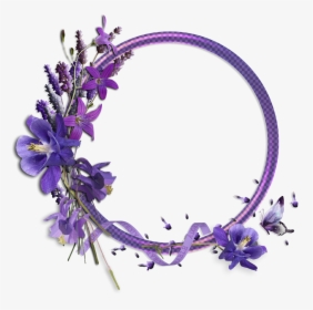Fant Aacutesticos Frames Png Oval Com Flores Para Fotomontagensabaixo - Purple Flower Border Png, Transparent Png, Free Download
