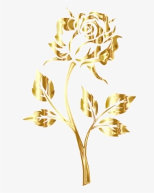 Golden Rose Png Pic - Transparent Background Golden Flower Png, Png Download, Free Download