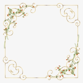 #frames #frame #borders #border #gold #golden #flowers - Floral Design For Cards, HD Png Download, Free Download