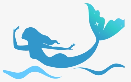 Mermaid Tail Blue Silhouette Transparent Image Clipart - Silhouette Mermaid Tail Clipart, HD Png Download, Free Download