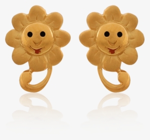 Cute Golden Flower Earring - Cartoon, HD Png Download, Free Download