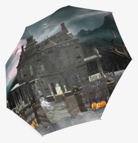A Creepy Darkness Halloween Haunted House Foldable - Umbrella, HD Png Download, Free Download