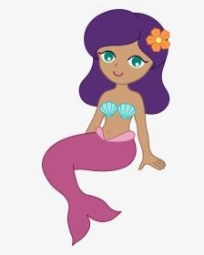 Cute Cartoon Mermaid Clipart - Mermaid Clipart Transparent Background, HD Png Download, Free Download