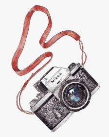 #polaroid #vector #illustration #pictureart #sketch - Watercolor Nikon Camera, HD Png Download, Free Download