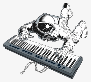 F - Astronaut Playing Piano, HD Png Download, Free Download