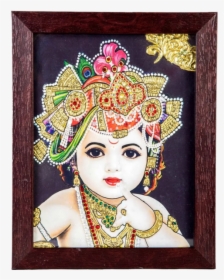 Baby Krishna Tanjore Acrylic Base Painting"     Data - Craft, HD Png Download, Free Download