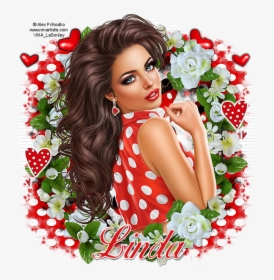 White Dots In Red Lady Alex Prihodko Linda - Garden Roses, HD Png Download, Free Download