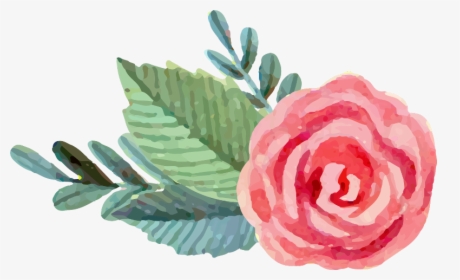Pink And Green Watercolor Flowers , Png Download - Watercolor Flowers Png Green, Transparent Png, Free Download