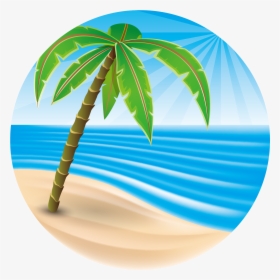 Beach Cartoon In A Circle, HD Png Download, Free Download