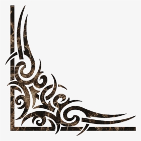 #moldura #canto #tribal @lucianoballack - Corner Black And White, HD Png Download, Free Download