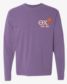 Theta Chi Spring 18 Ls Purple Front - Long-sleeved T-shirt, HD Png Download, Free Download
