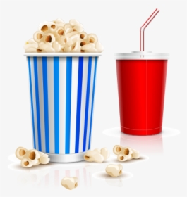 Home Vector Icon Vector Popcorn Cinema Â And The - Popcorn And Drink Clipart Png, Transparent Png, Free Download