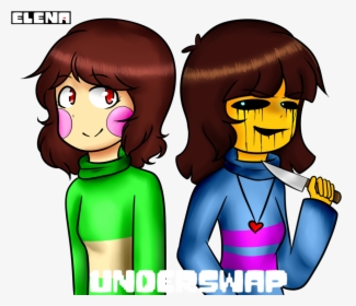 Underswapfriskxchara On Scratch Svg Free Library - Underswap Chara And Undertale Frisk, HD Png Download, Free Download