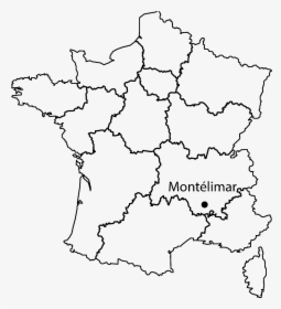 Montelimar On France Map"   Class="img Responsive Owl - Fond De Carte France Nouvelles Régions, HD Png Download, Free Download