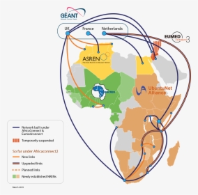 Africa Connect2 Map, HD Png Download, Free Download