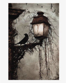 The Myths Of Time - Crow On Lamppost, HD Png Download, Free Download