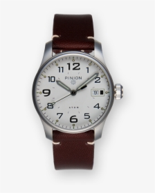 Pinion Atom 39 White Dial Vintage Brown Strap - Watch, HD Png Download, Free Download