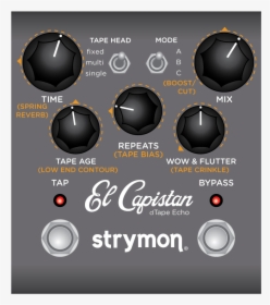 El Capistan Slapback Echo Settings - Strymon El Capistan Slapback Settings, HD Png Download, Free Download