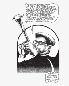 Illustration Of Dizzy Gillespie Playing Signature Trumpet - Cartoon, HD Png Download, Free Download