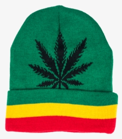 Beanie Cap Fashion Item Apparel With A Funky Weed Leaf - Beanie, HD Png Download, Free Download