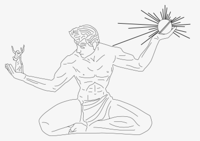 Spirit Of Detroit Drawing At Getdrawings - Spirit Of Detroit Statue Outline, HD Png Download, Free Download