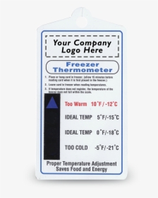 Freezer Thermometer Card - Signage, HD Png Download, Free Download