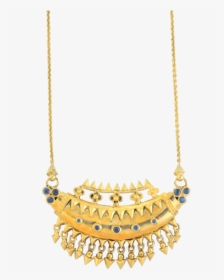 Les Muses Bm Prerna Jewellery Adra Gold Blue Sapphire-min - Necklace, HD Png Download, Free Download
