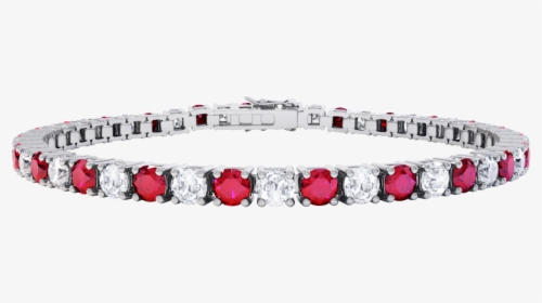 Stardust Ruby And Diamond Eternity Silver Tennis Bracelet - Tennis Bracelet White Gold Diamond Emerald, HD Png Download, Free Download