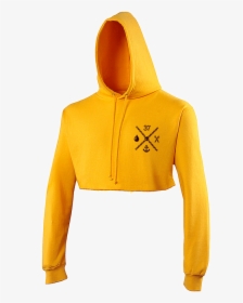 Hoodie Transparent Cropped - Mustard Colour Printed Sweatshirt, HD Png Download, Free Download