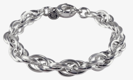 Sterling Silver Overlapping Link Bracelet - Beaded Heart Bracelet Newbridge, HD Png Download, Free Download