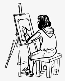 At Art Storehouse You Can Buy Unique Paintings Online - Girl Drawing On A Canvas, HD Png Download, Free Download