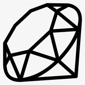 Black Octagon Icon Png Transparent - Black And White Ruby, Png Download, Free Download